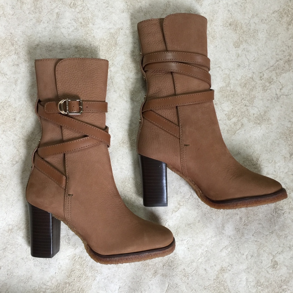 Tory Burch  Tan Jamie Vicuna Suede Mid-Calf Boots Boots, US 5